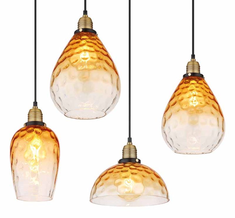 Glazen metalen klassieke zwarte hanglamp Globo Salvy - Afbeelding 3