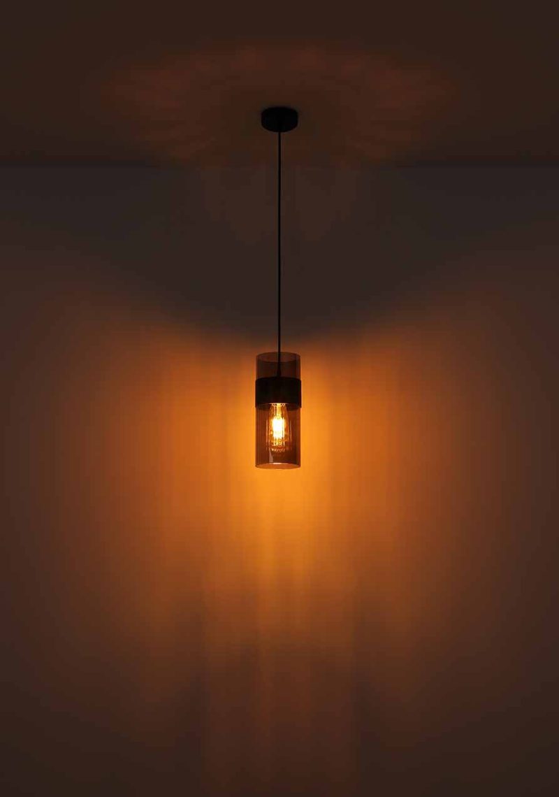 Glazen metalen zwarte moderne hanglamp Globo Scarfina - Afbeelding 4