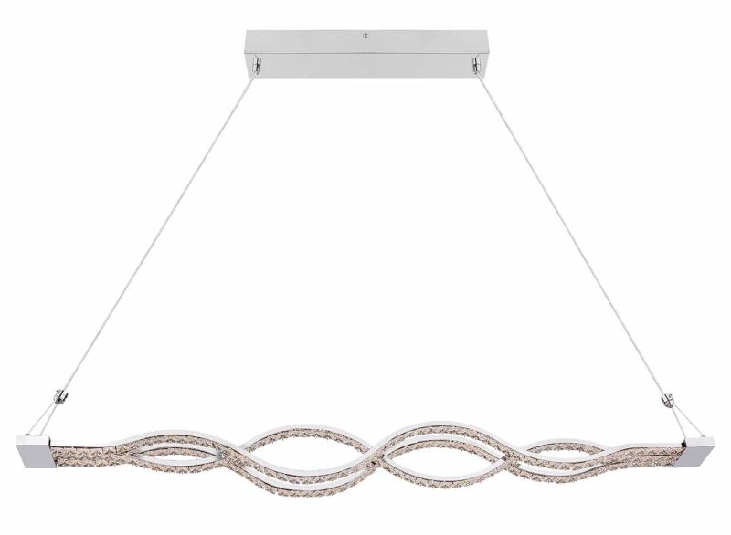 Golvende hanglamp chroom kristallen Globo Pilla - Afbeelding 2
