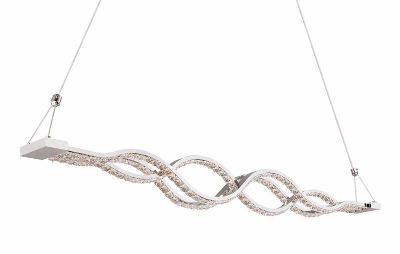 Golvende hanglamp chroom kristallen Globo Pilla - Afbeelding 4