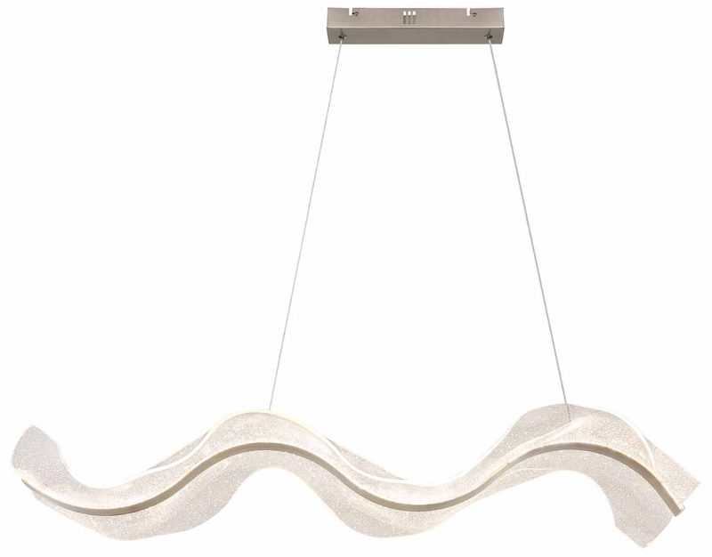 Golvende langwerpige hanglamp nikkel/transparant Globo Saque - Afbeelding 2
