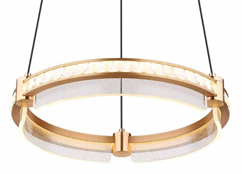 Gouden hanglamp ringvormig kristallen Globo Blondie - Afbeelding 2
