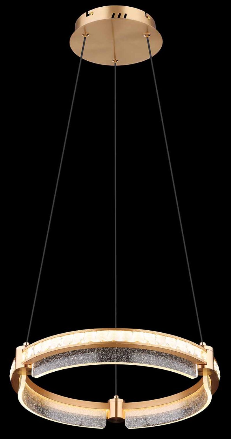 Gouden hanglamp ringvormig kristallen Globo Blondie - Afbeelding 3