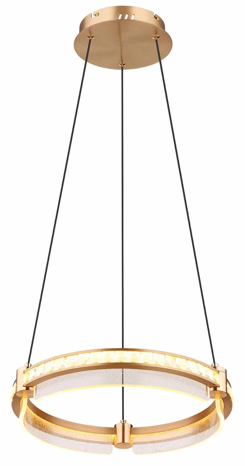 Gouden hanglamp ringvormig kristallen Globo Blondie - Afbeelding 4