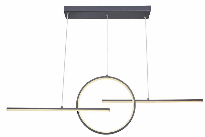 Grijze geometrische hanglamp afstandsbediening Globo Barral - Afbeelding 2