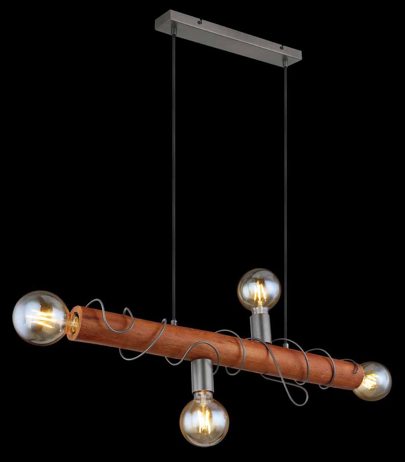 Grijze landelijke metalen hanglamp Globo Alice - Afbeelding 4