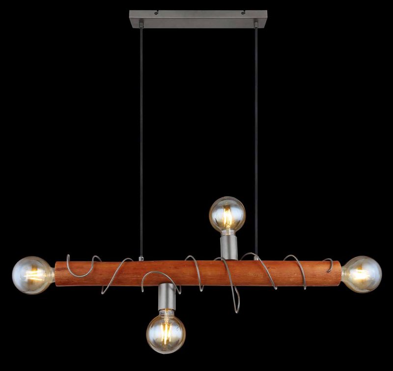 Grijze landelijke metalen hanglamp Globo Alice - Afbeelding 5