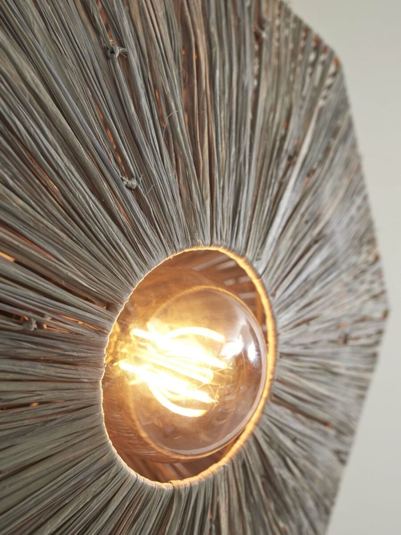 Grijze raffia plafondlamp achthoek GOOD&MOJO Panama - Afbeelding 3