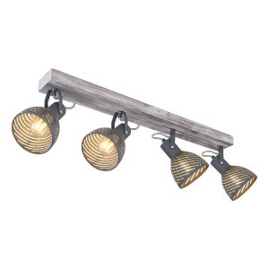 grijze-spot-hout/metaal-4-lichts-globo-hermi-i-54661-4