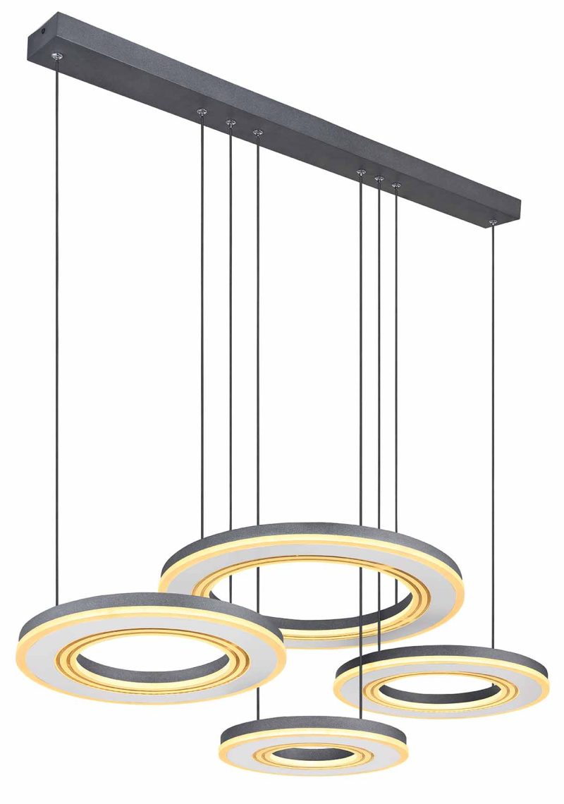 Hanglamp 4-ring zwart-wit L Globo Blasius - Afbeelding 4