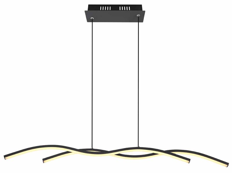 Hanglamp gebogen spijlen zwart Globo Marius - Afbeelding 2