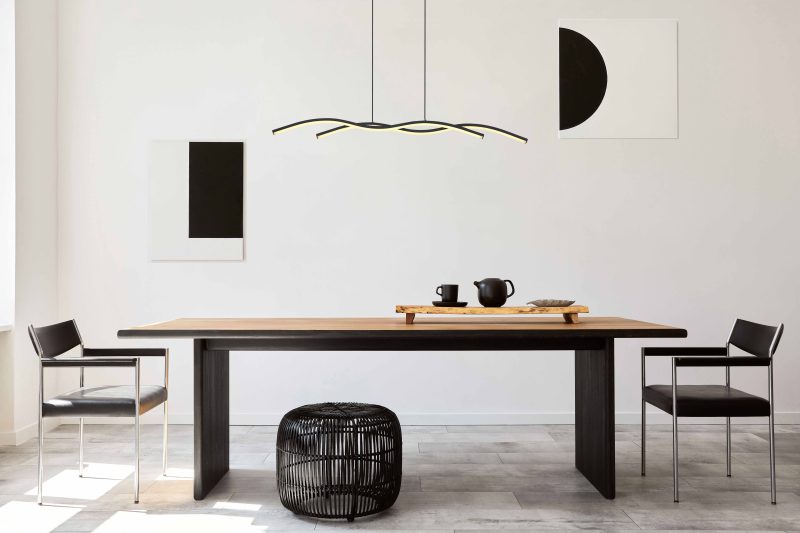 Hanglamp gebogen spijlen zwart Globo Marius - Afbeelding 4
