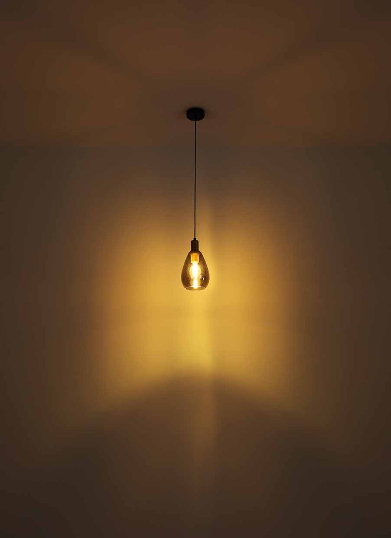 Hanglamp glas metaal klassiek zwart Globo Fanni - Afbeelding 4