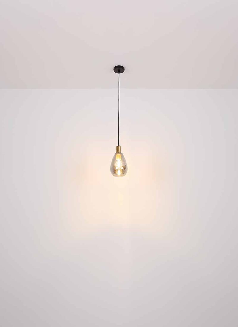 Hanglamp glas metaal klassiek zwart Globo Fanni - Afbeelding 5