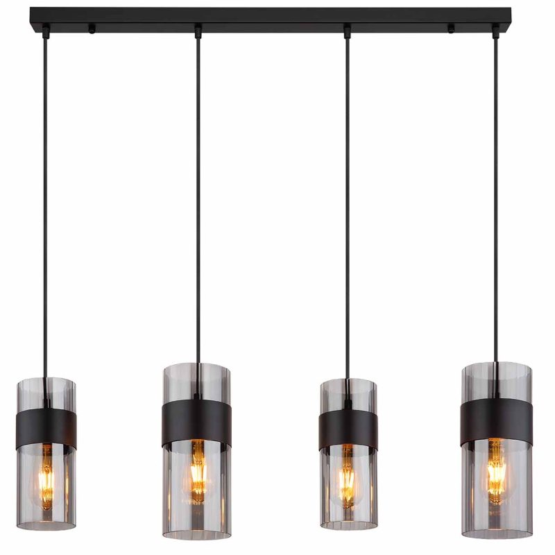 hanglamp modern metaal glas zwart Globo Scarfina - Afbeelding 2