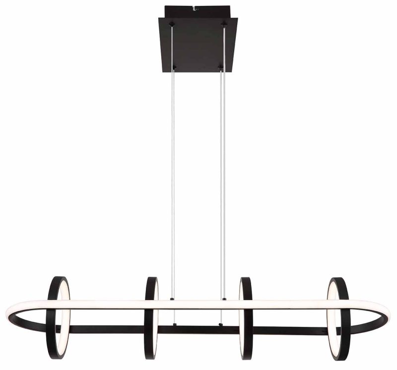 Hanglamp zwart langwerpig 4-vierkant Globo Wolfhard - Afbeelding 2
