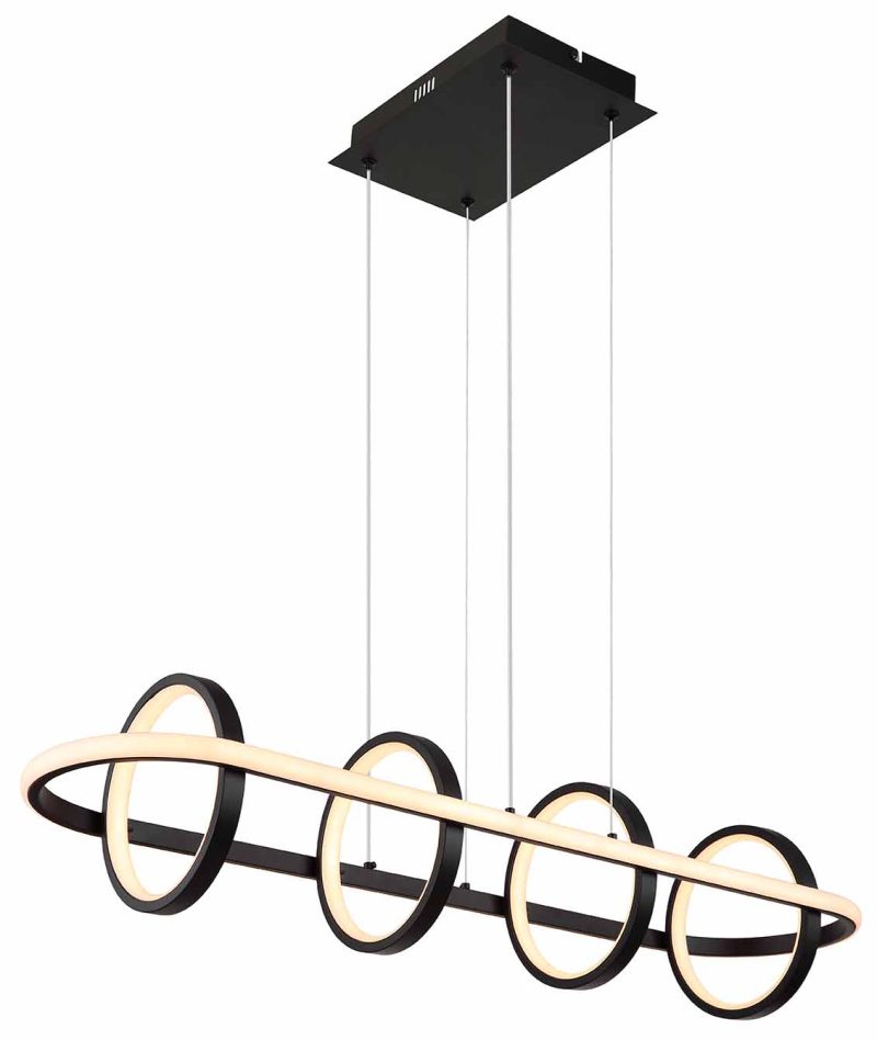 Hanglamp zwart langwerpig 4-vierkant Globo Wolfhard - Afbeelding 4
