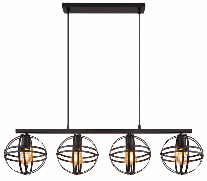 hanglamp zwart metaal retro Globo Tamara - Afbeelding 2
