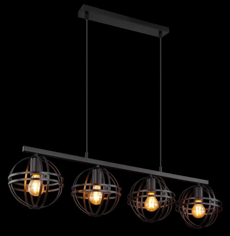 hanglamp zwart metaal retro Globo Tamara - Afbeelding 4