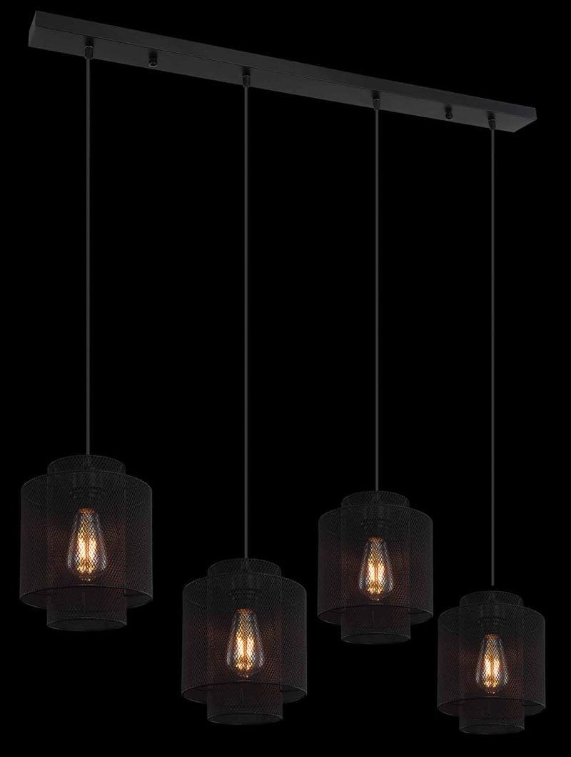 hanglamp zwart retro gaas metaal Globo Augustin - Afbeelding 4
