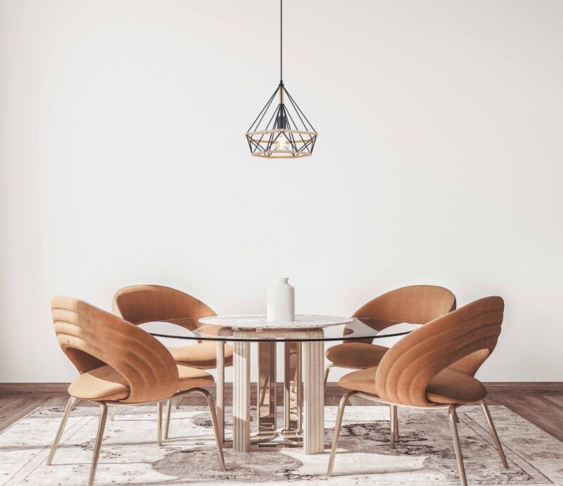 Hanglamp zwart/naturel diamantkap hennepweefsel Globo Ulleu - Afbeelding 4