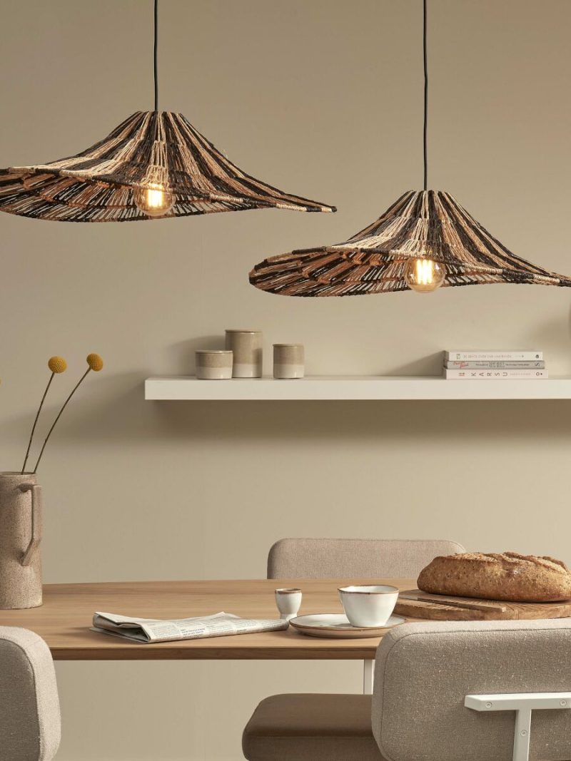 Hoedvormige hanglamp naturel/zwart riet GOOD&MOJO Cuzco - Afbeelding 3