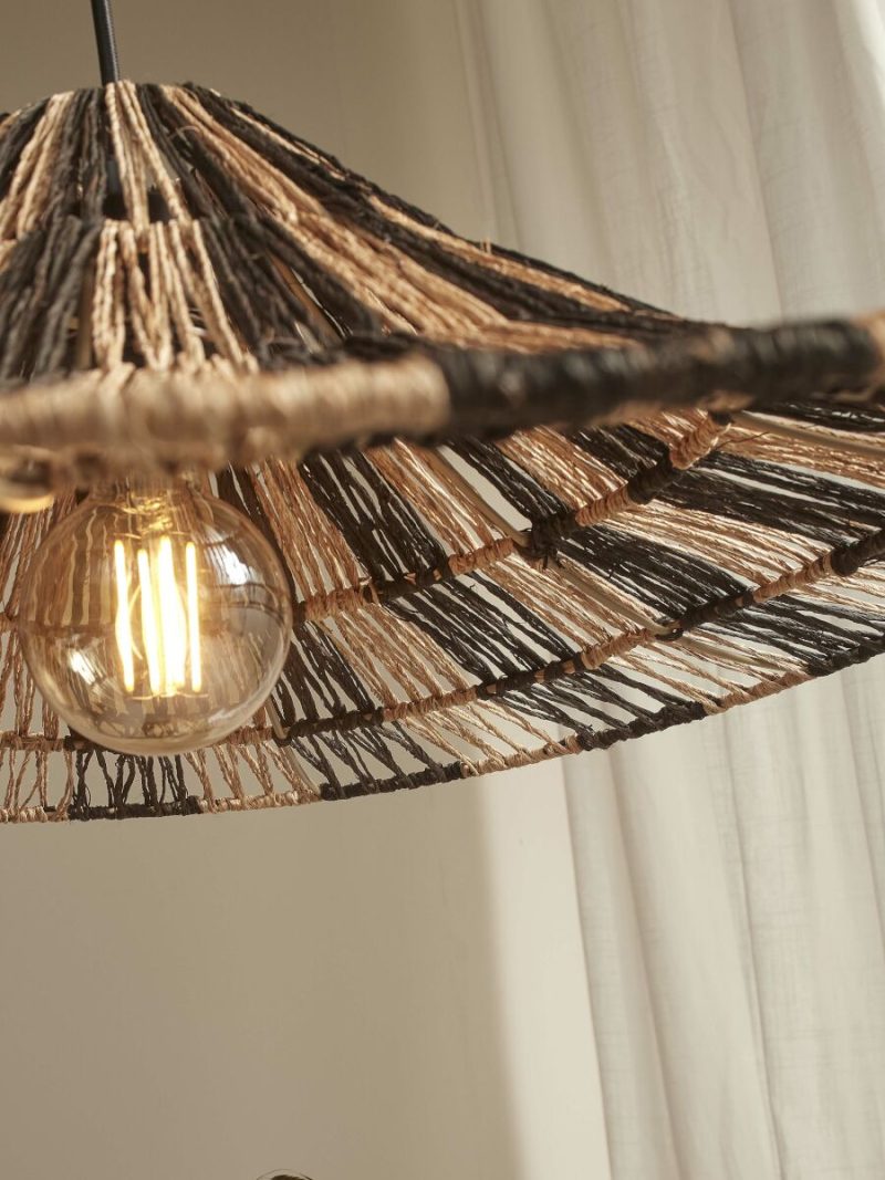 Hoedvormige hanglamp naturel/zwart riet GOOD&MOJO Cuzco - Afbeelding 4