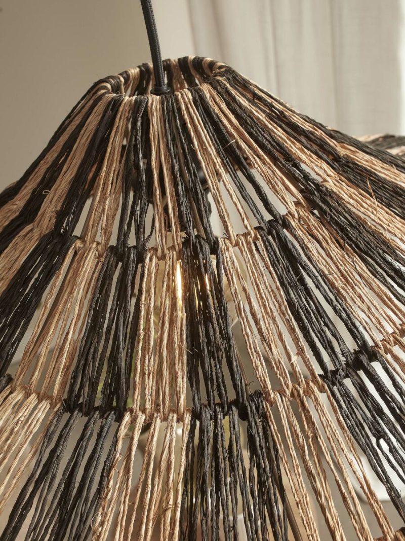 Hoedvormige hanglamp naturel/zwart riet GOOD&MOJO Cuzco - Afbeelding 5