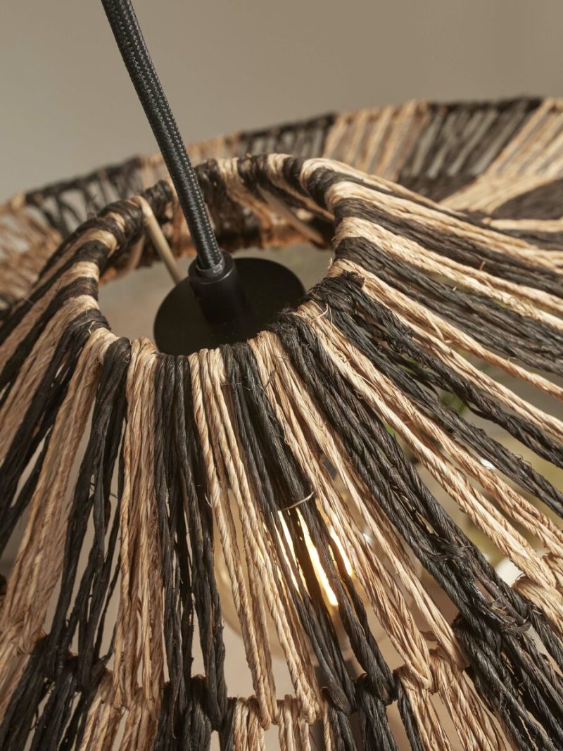Hoedvormige hanglamp naturel/zwart riet GOOD&MOJO Cuzco - Afbeelding 7