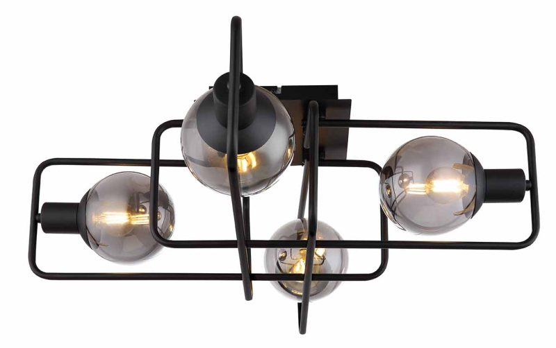Hoekige moderne zwarte plafondlamp Globo Blama - Afbeelding 2
