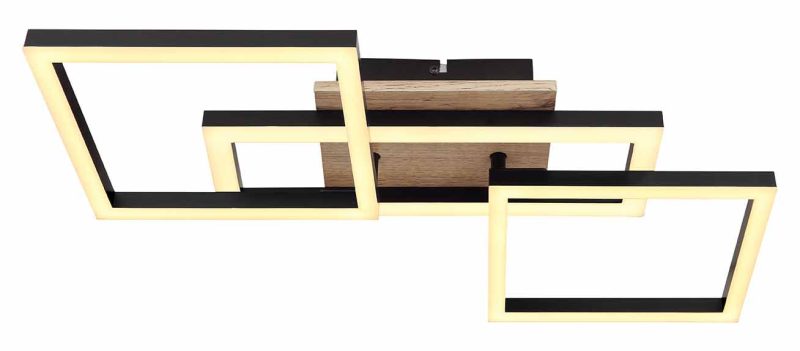 Hoekige moderne zwarte plafondlamp Globo Bossy - Afbeelding 2