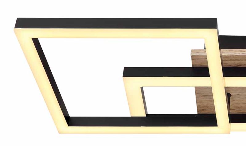 Hoekige moderne zwarte plafondlamp Globo Bossy - Afbeelding 4