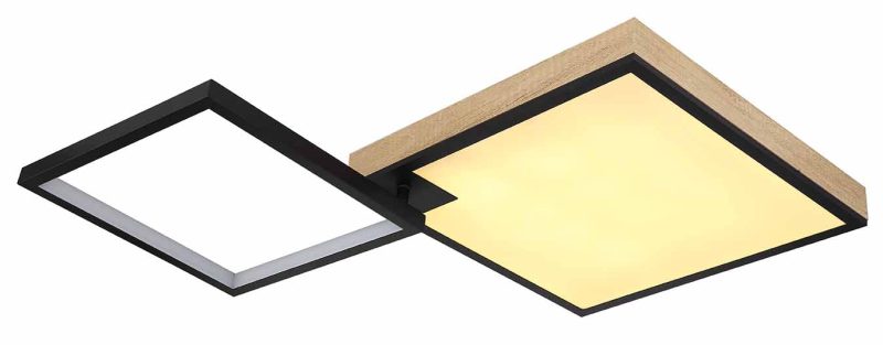 Hoekige plafondlamp modern zwart Globo Jacky - Afbeelding 4