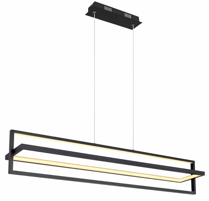 Horizontale zwarte hanglamp rechthoek-constructie Globo Flips - Afbeelding 4