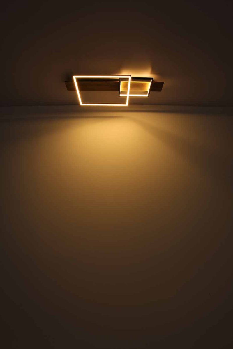 Houten zwarte moderne plafondlamp Globo Vanni - Afbeelding 4