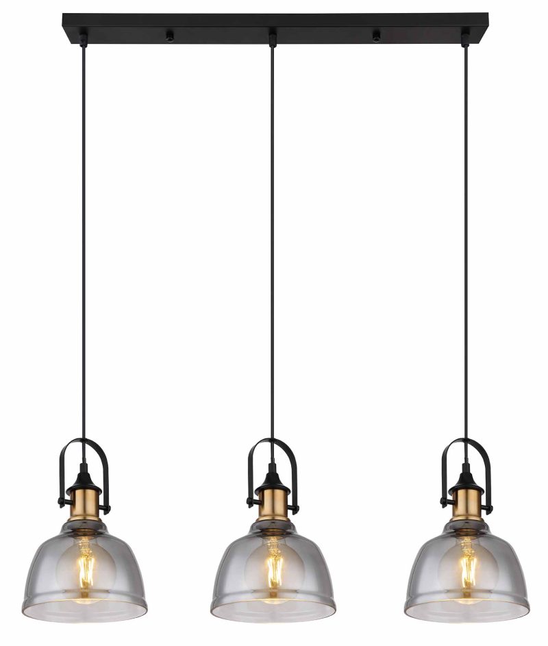 Industriële metalen zwarte hanglamp Globo Dorothea - Afbeelding 2