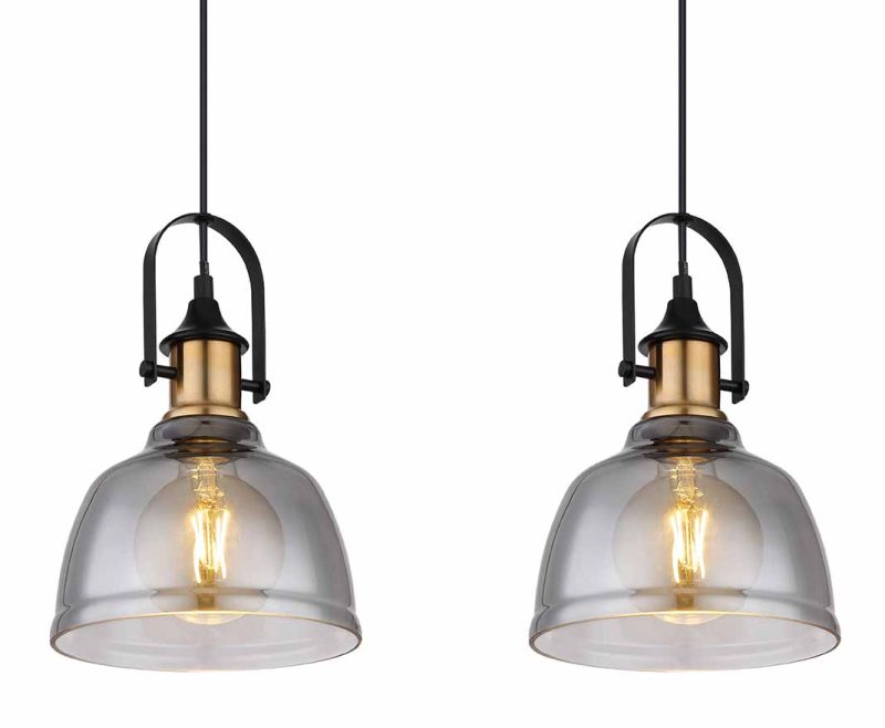 Industriële metalen zwarte hanglamp Globo Dorothea - Afbeelding 3