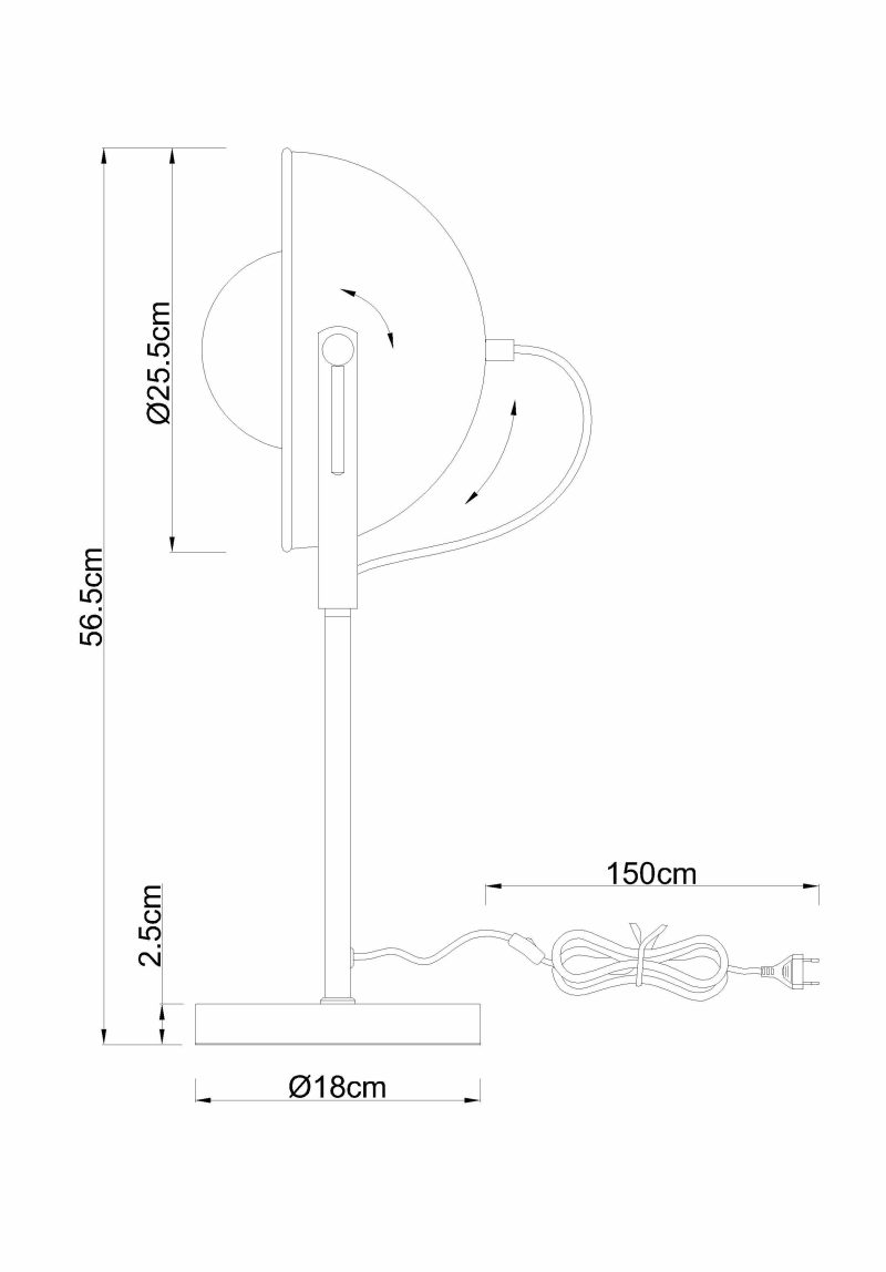 Industriële tafellamp zwart koepelkap goudgevoerd Globo Xirena - Afbeelding 3