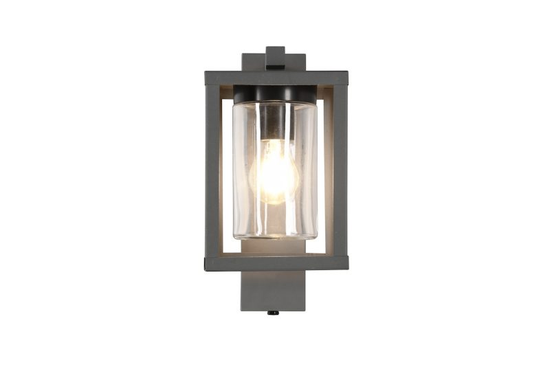 Industriële vierkante grijze buitenlamp Lunga - Afbeelding 2