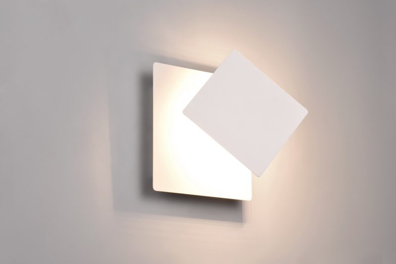 Industriële witte vierkante wandlamp Mio - Afbeelding 2