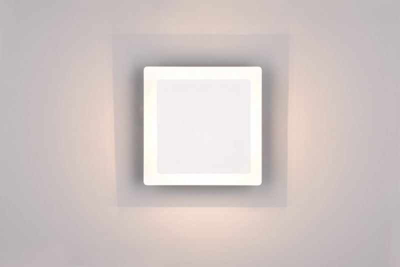 Industriële witte vierkante wandlamp Mio - Afbeelding 3