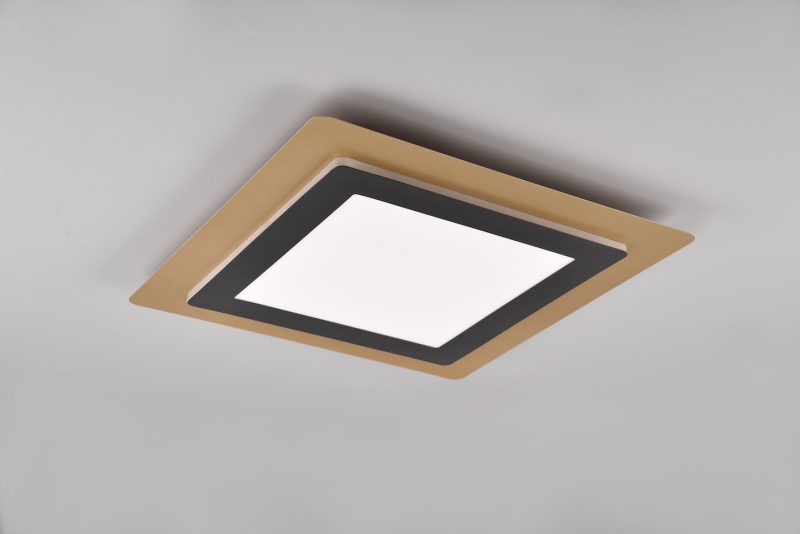Industriële zwart-witte plafonnière vierkant Morgan - Afbeelding 4