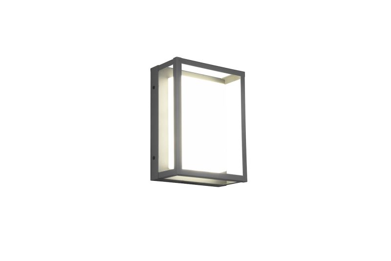 Industriële zwart-witte vierkante buitenlamp Witham - Afbeelding 6