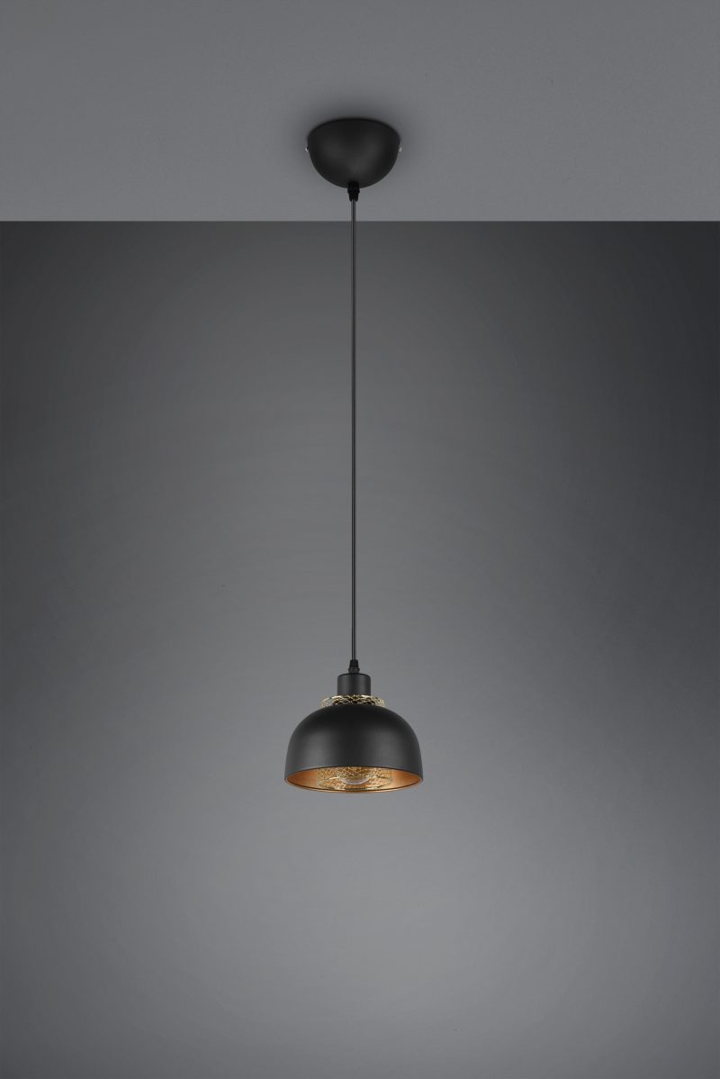 Industriële zwarte hanglamp acryl binnenkap Punch - Afbeelding 3