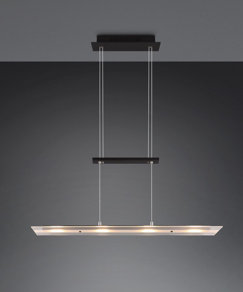 Industriële zwarte hanglamp met glas Milos - Afbeelding 2