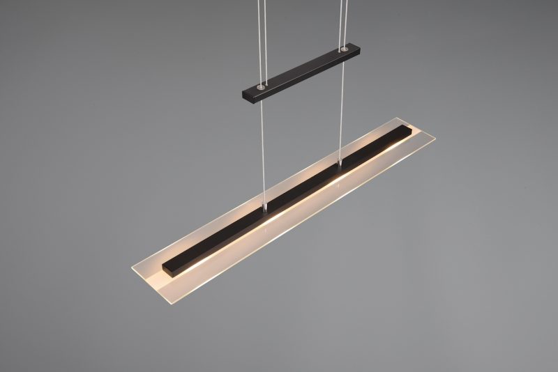 Industriële zwarte hanglamp met glas Milos - Afbeelding 3