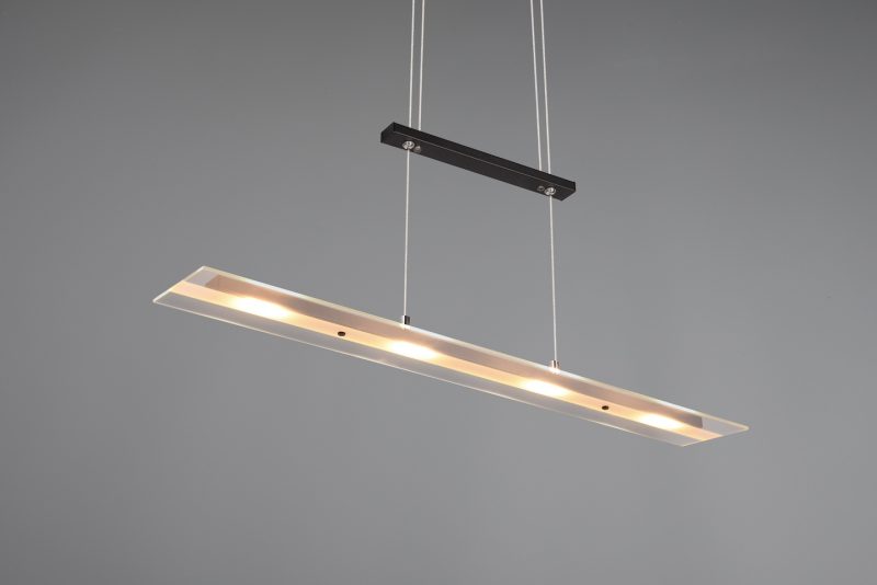 Industriële zwarte hanglamp met glas Milos - Afbeelding 4