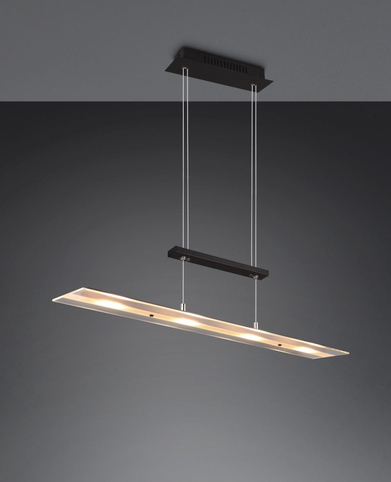 Industriële zwarte hanglamp met glas Milos - Afbeelding 5