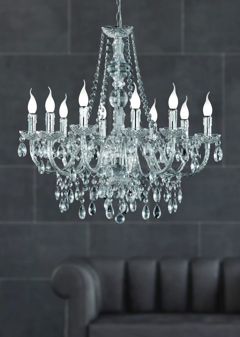 Klassieke glazen hanglamp diverse lichtpunten Lüster - Afbeelding 3