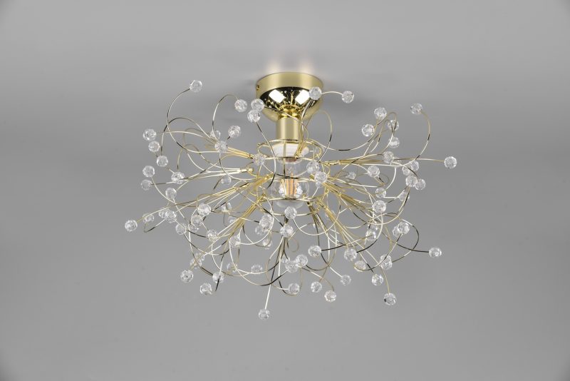 Klassieke gouden plafonnière met glas Gloria - Afbeelding 2